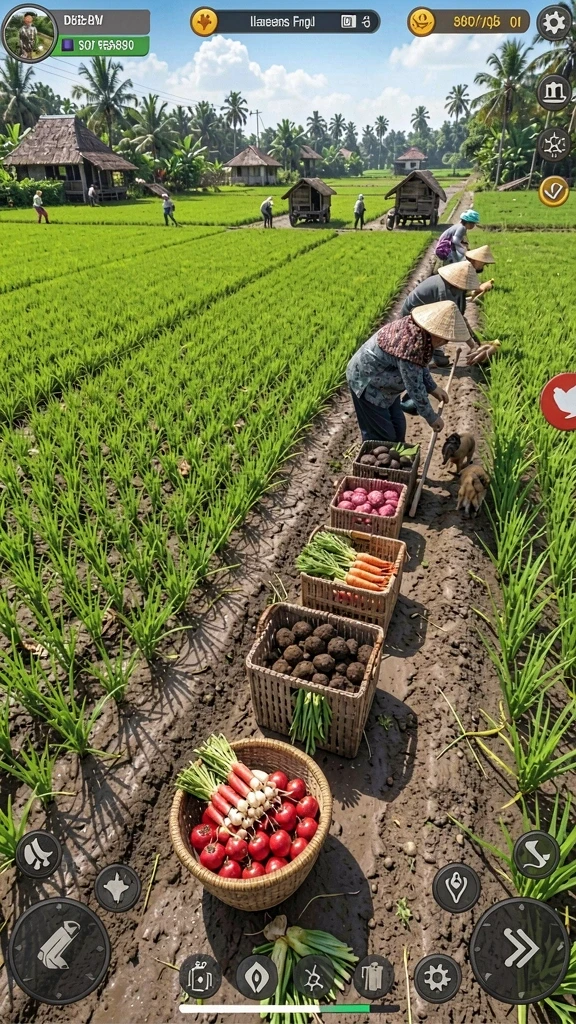Pemandangan level yang bervariasi dan penuh warna.
