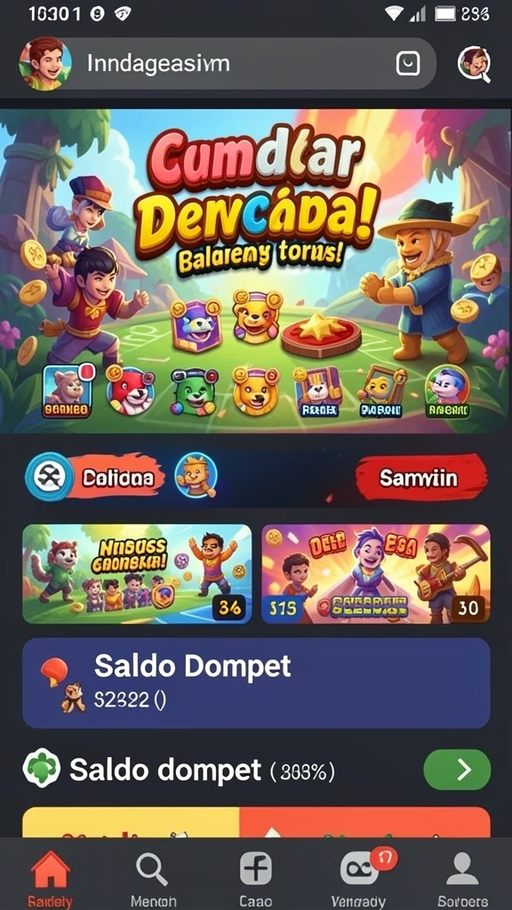 Screenshot menunjukkan antarmuka permainan yang menarik.