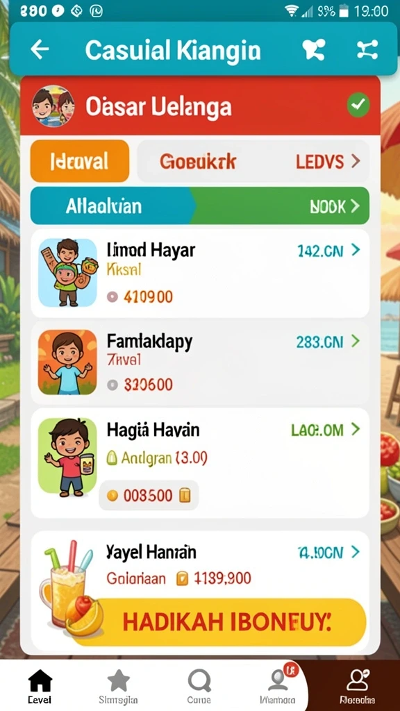 Berbagai karakter menarik untuk dipilih.