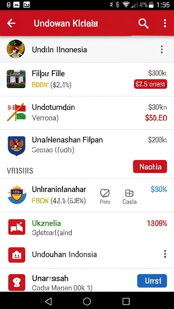 Tampilan karakter unik yang dapat dipilih.