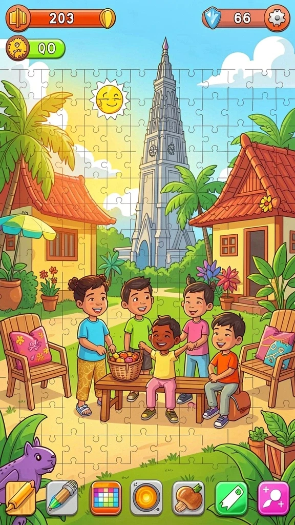 Tampilan utama aplikasi HOMETOGEL dengan navigasi yang mudah.