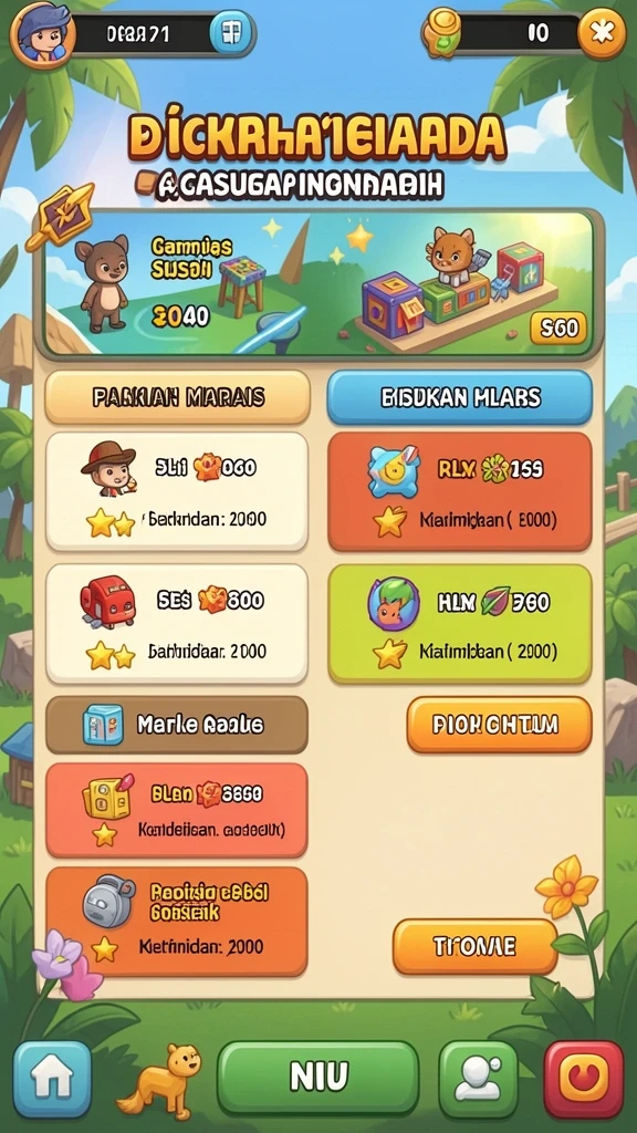 Tangkapan layar saat pemain memilih permainan slot.