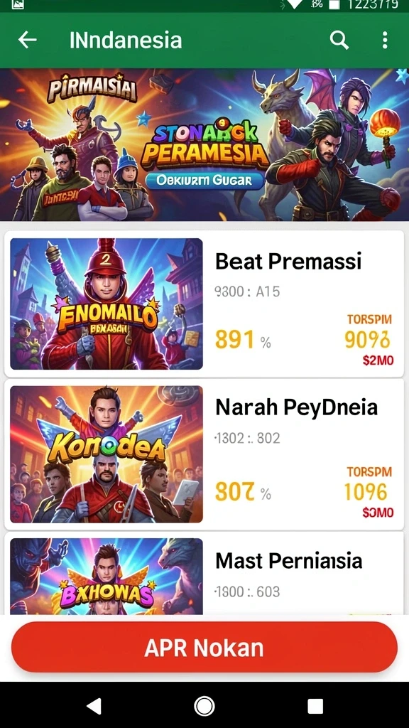 Berbagai mode permainan yang dapat dipilih.